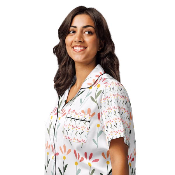 All-over print women’s short sleeve pajama top - Image 3